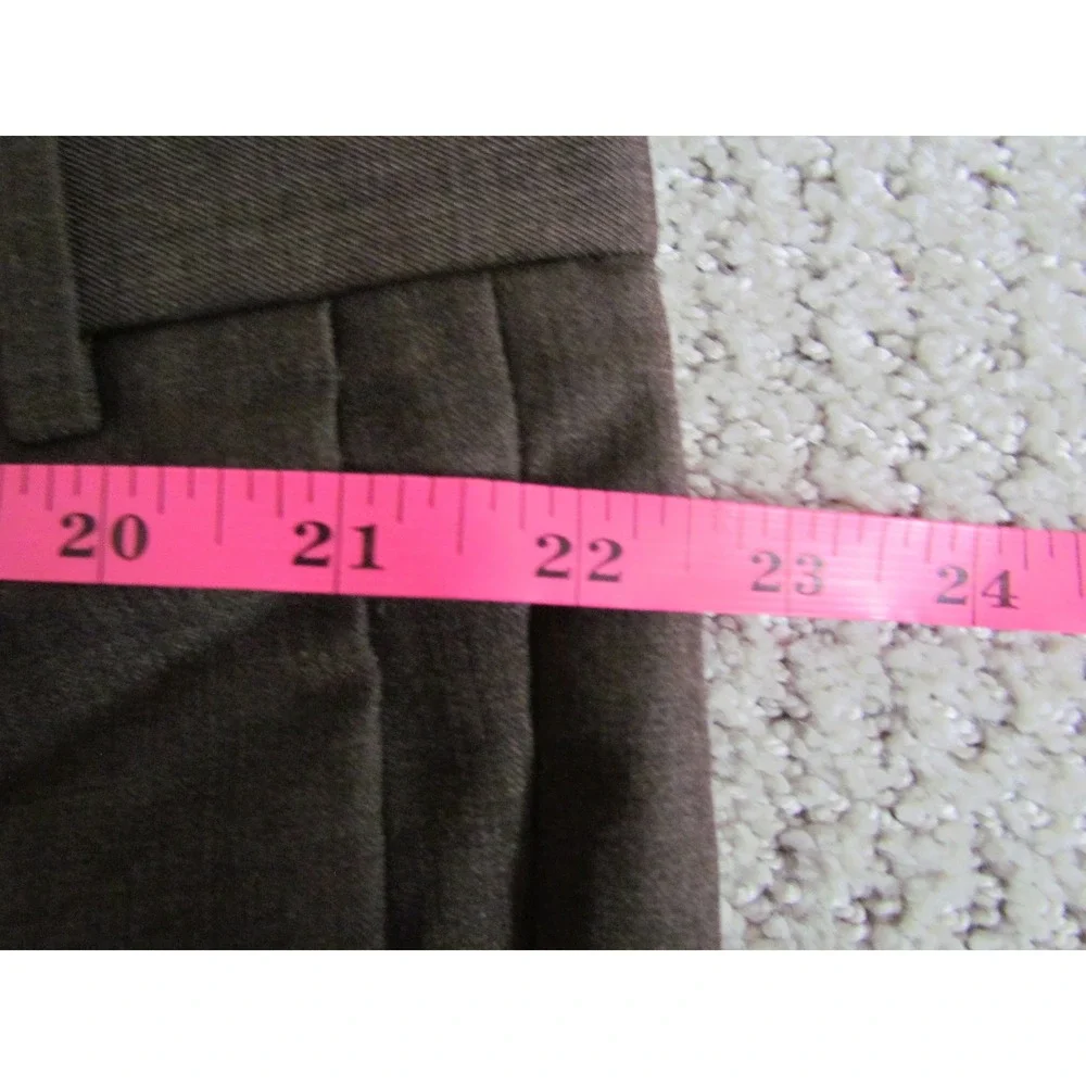 Perry Ellis Portfolio Dress Pants 40x32 Brown Pleated Wide Leg Trousers